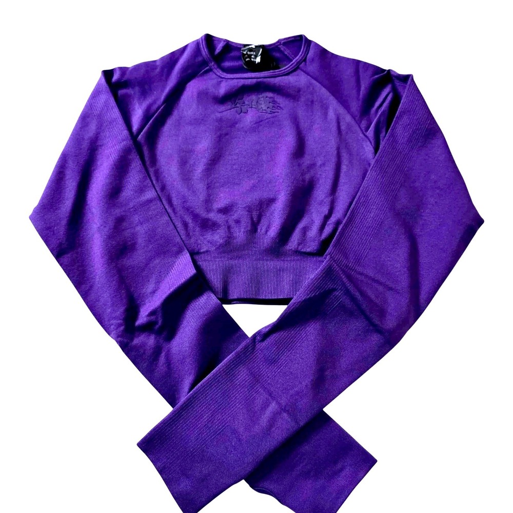 Civil Regime Concrete‎ Kelly Purple Seamless Long Sleeve Crop Top Medium